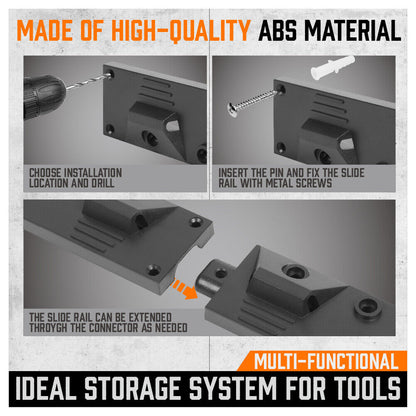 64" Wall Mount Tool Hanger Garden Storage Organizer Mop Broom Holder Hook Pegs V465-977920-AU-5