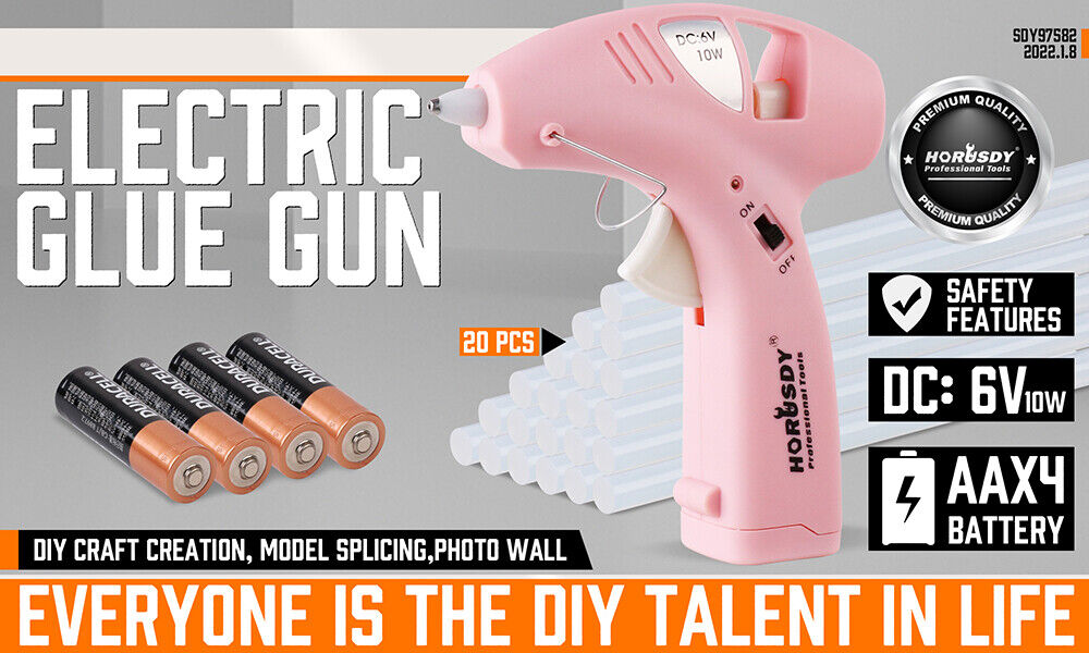 Cordless Hot Glue Gun 20 Glue Sticks & Batteries Included Craft DIY Repair Tool V465-97852-AU