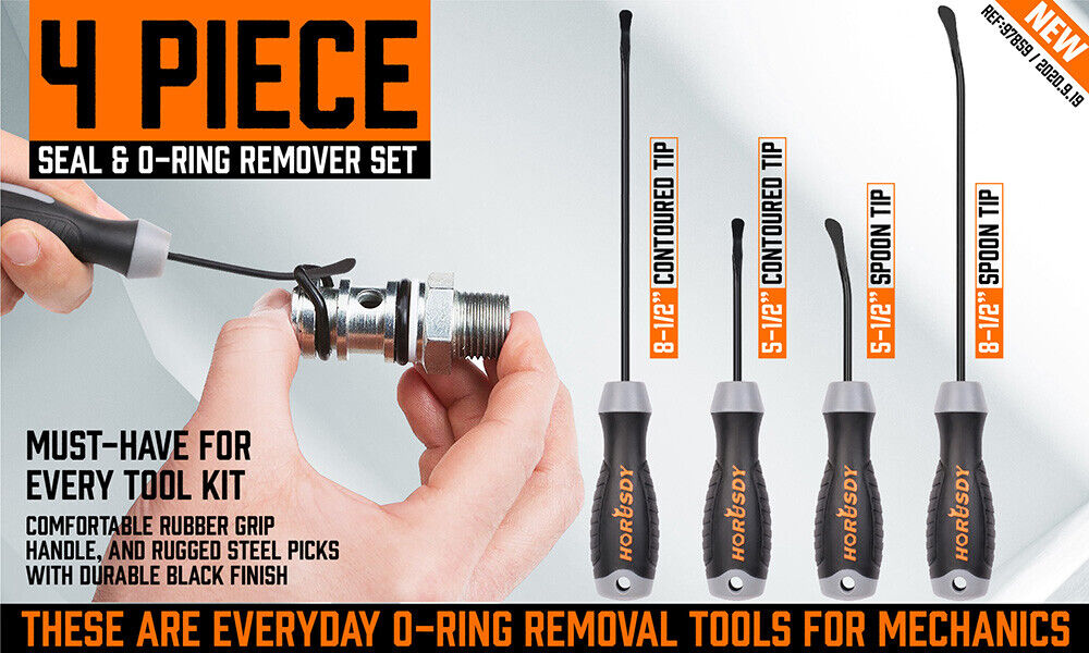 4Pc Seal & O-Ring Removal Set Spoon Tip Removing Heavy Grip Handle Auto Tools V465-97859