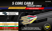 50M x 5 Core Wire Cable Trailer Cable Automotive Boat Caravan Truck Coil V90 PVC V465-97865-AU-5