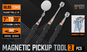 3Pc Magnetic Pick Up Tool & Swivel Inspection Mirror Telescoping Rod Heavy Duty V465-97871-AU-5