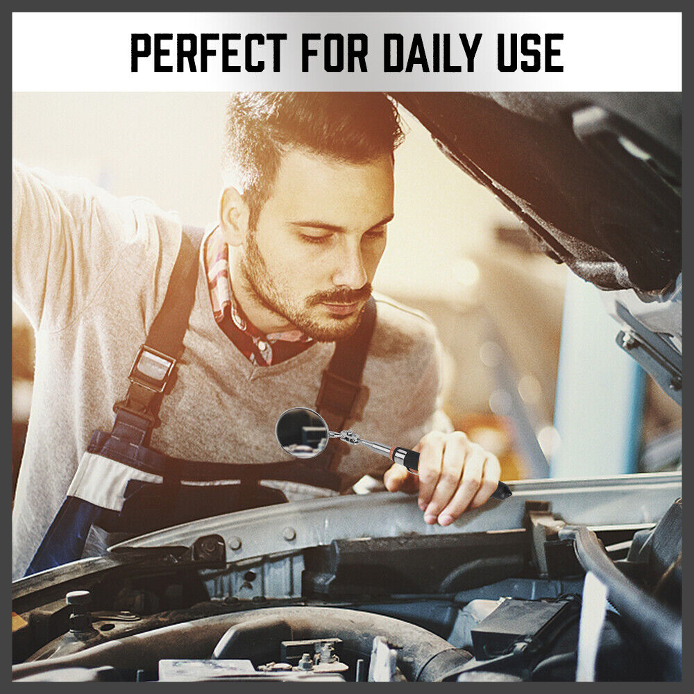 3Pc Magnetic Pick Up Tool & Swivel Inspection Mirror Telescoping Rod Heavy Duty V465-97871-AU-5