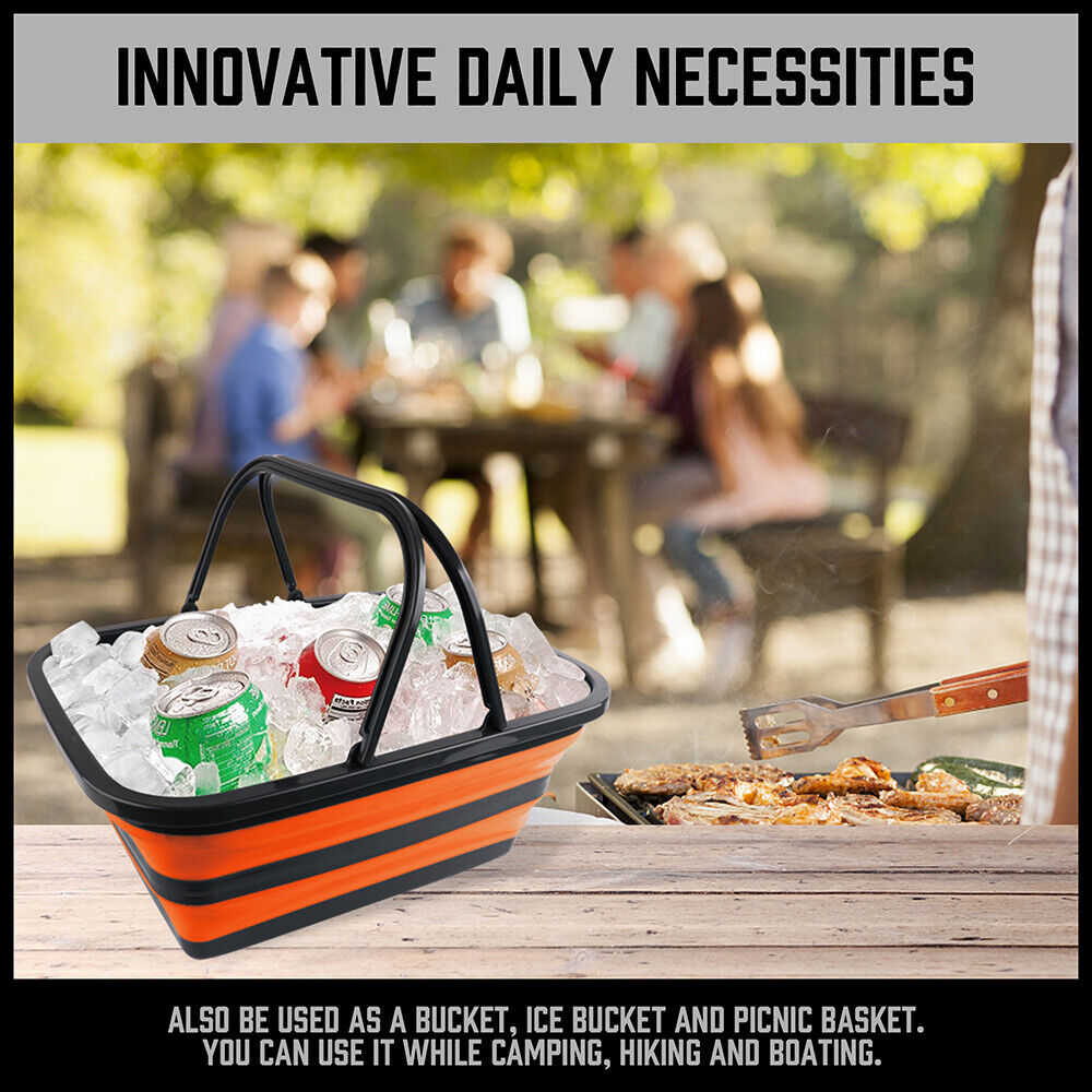 Adjustable Collapsible Sink 16L Large Portable Basket Wash Basin Outdoor Camping V465-97874-AU-5