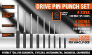 9Pc Roll Pin Punch Set Bolt Catch Gun Building Removing Repair Tool Canvas Pouch V465-97904-AU-2N