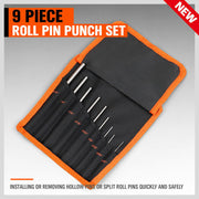 9Pc Roll Pin Punch Set Bolt Catch Gun Building Removing Repair Tool Canvas Pouch V465-97904-AU-2N