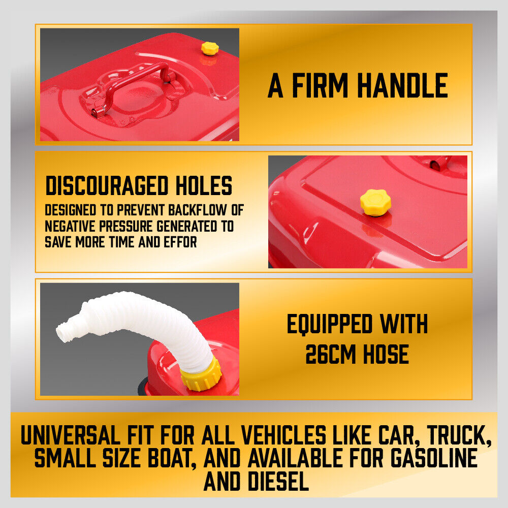 20L Fuel Can Jerry Can Petrol Diesel Spare Container Portable Fuel Tank V465-97906-AU