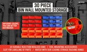 30 Bins Tool Storage Wall Mounted Organiser Parts Garage Workshop Box Heavy Duty V465-97915