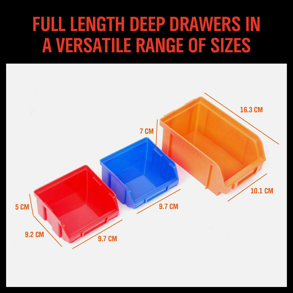 30 Bins Tool Storage Wall Mounted Organiser Parts Garage Workshop Box Heavy Duty V465-97915