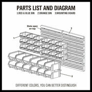30 Bins Tool Storage Wall Mounted Organiser Parts Garage Workshop Box Heavy Duty V465-97915