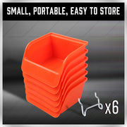 6Pc Pegboard Bins Peg Board Parts Storage With Steel Hooks Tools Organiser Tray V465-97921