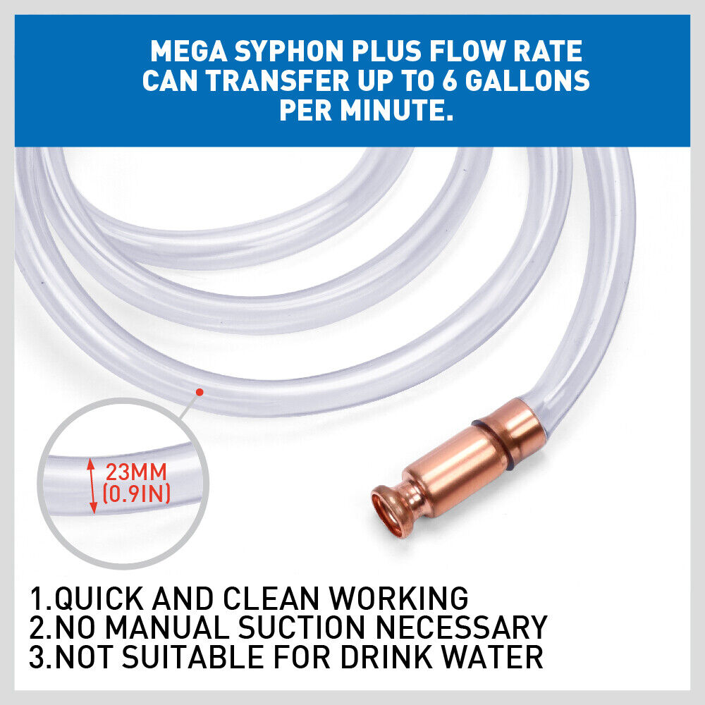 3M Self Priming Siphon Hose Water Jiggler Liquid Transfer Fuel Hose Pump Copper V465-98002