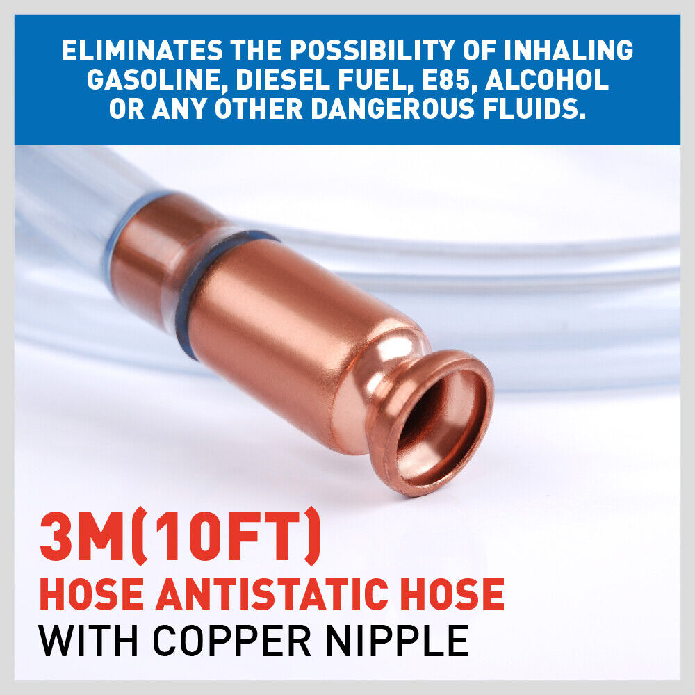 3M Self Priming Siphon Hose Water Jiggler Liquid Transfer Fuel Hose Pump Copper V465-98002