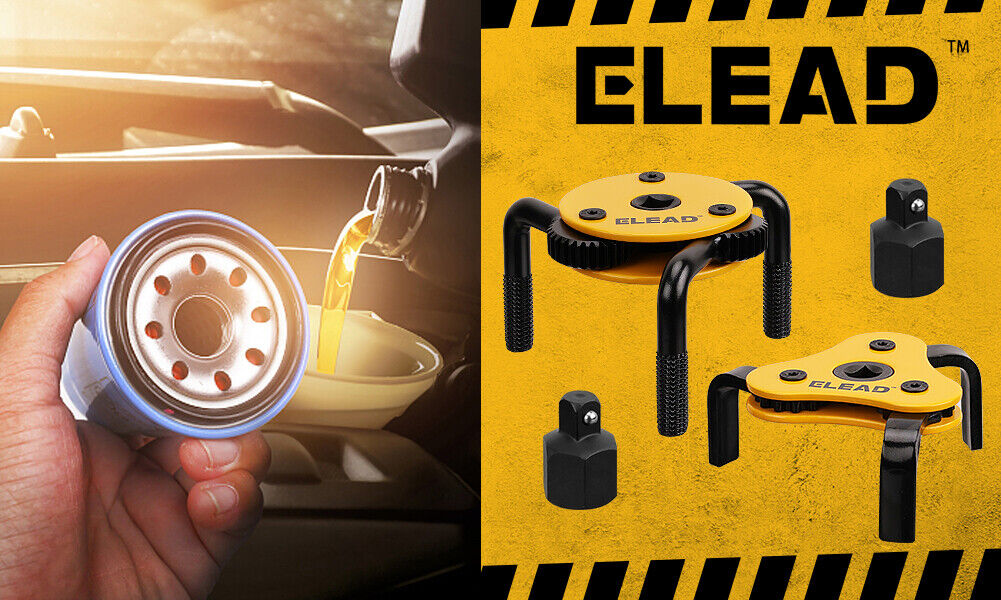 ELEAD 2Pcs Oil Filter Wrench Set Adjustable Oil Filter Change Set Engine Filters V465-E70037