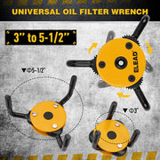 ELEAD 2Pcs Oil Filter Wrench Set Adjustable Oil Filter Change Set Engine Filters V465-E70037