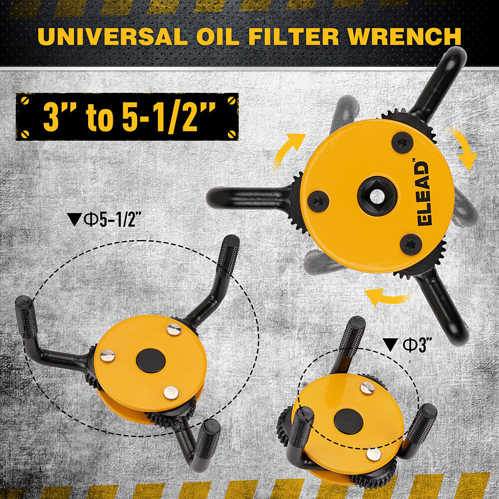 ELEAD 2Pcs Oil Filter Wrench Set Adjustable Oil Filter Change Set Engine Filters V465-E70037