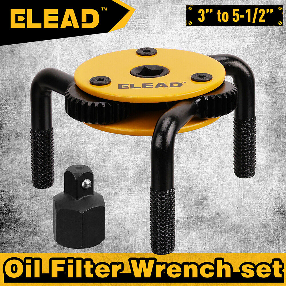 ELEAD 3" to 5-1/2" Oil Filter Wrench Set Oil Filter Removal Tool Automotive Use V465-E70039