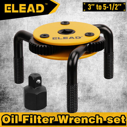 ELEAD 3" to 5-1/2" Oil Filter Wrench Set Oil Filter Removal Tool Automotive Use V465-E70039