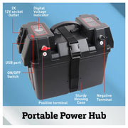 12V 100AH Deep Cycle Battery Box Portable Power Storage Marine Solar USB Camping V465-EA890-AU-5
