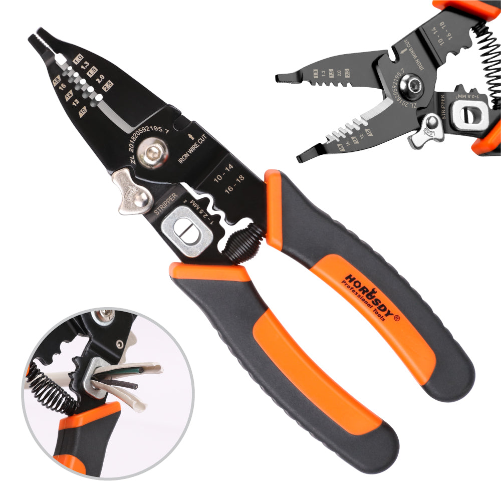 8" Wire Stripping Tool Wire Cutter Hand Crimping Pliers Strip Cutter Insulated V465-HGD02A
