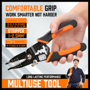 8" Wire Stripping Tool Wire Cutter Hand Crimping Pliers Strip Cutter Insulated V465-HGD02A