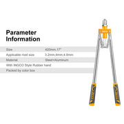INGCO 17" Hand Riverter Long Arm Pop Rivert Heavy Duty For 3.2mm 4mm & 4.8mm V465-HR171