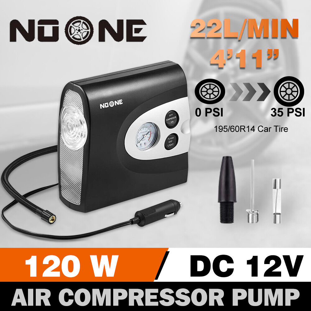 NOONE 3 IN 1 Air Compressor Tire Inflator 12V Portable Car Tire Inflator Pump V465-KJAP002