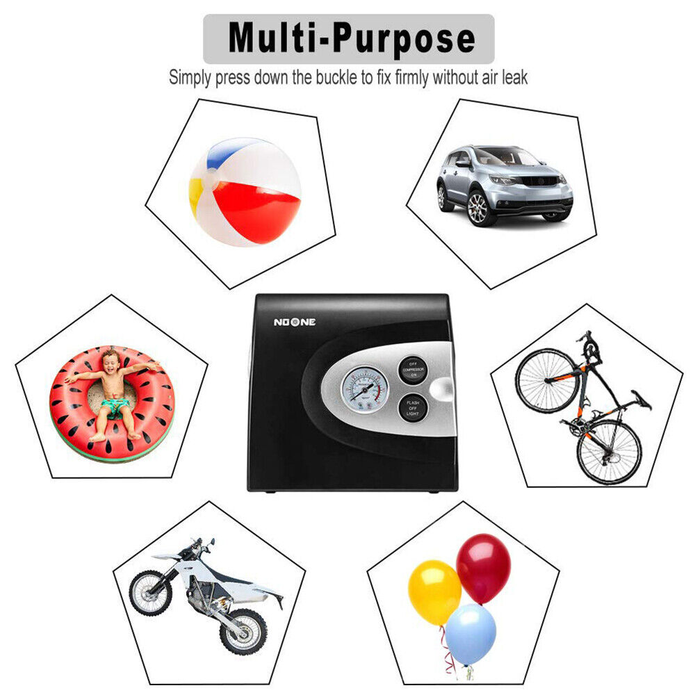 NOONE 3 IN 1 Air Compressor Tire Inflator 12V Portable Car Tire Inflator Pump V465-KJAP002