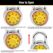 Lock Dial Combination Lock Gym Sports Locker Toolbox Case School Portable Fences V465-L26S50-114012