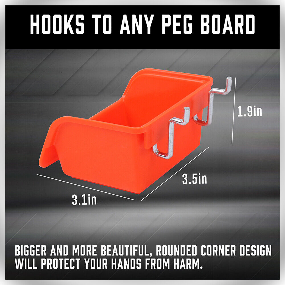 16Pc Pegboard Bins Peg Board Parts Storage With Steel Hooks Tools Organiser Tray V465-NO-SKU-1514938980160230285