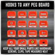 16Pc Pegboard Bins Peg Board Parts Storage With Steel Hooks Tools Organiser Tray V465-NO-SKU-1514938980160230285