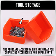 16Pc Pegboard Bins Peg Board Parts Storage With Steel Hooks Tools Organiser Tray V465-NO-SKU-1514938980160230285