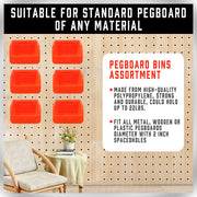 16Pc Pegboard Bins Peg Board Parts Storage With Steel Hooks Tools Organiser Tray V465-NO-SKU-1514938980160230285