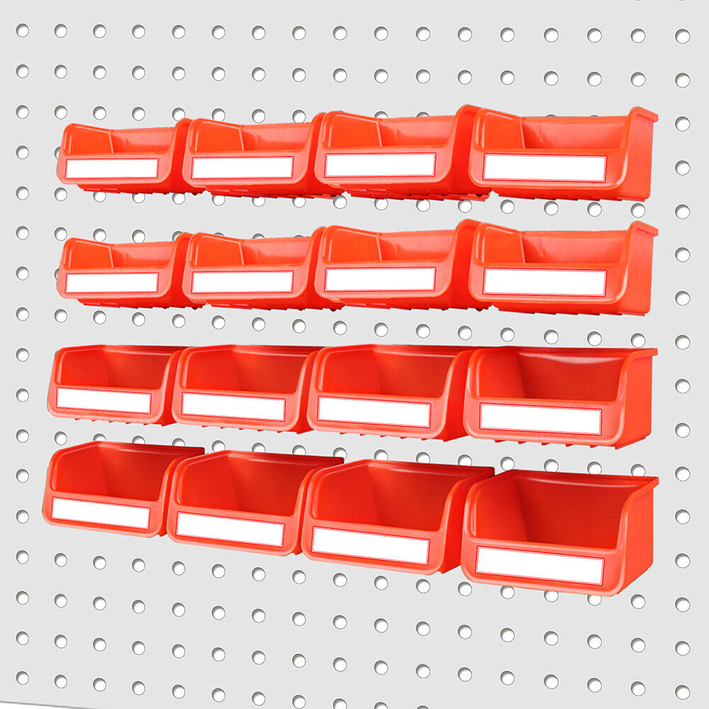 16Pc Pegboard Bins Peg Board Parts Storage With Steel Hooks Tools Organiser Tray V465-NO-SKU-1514938980160230285