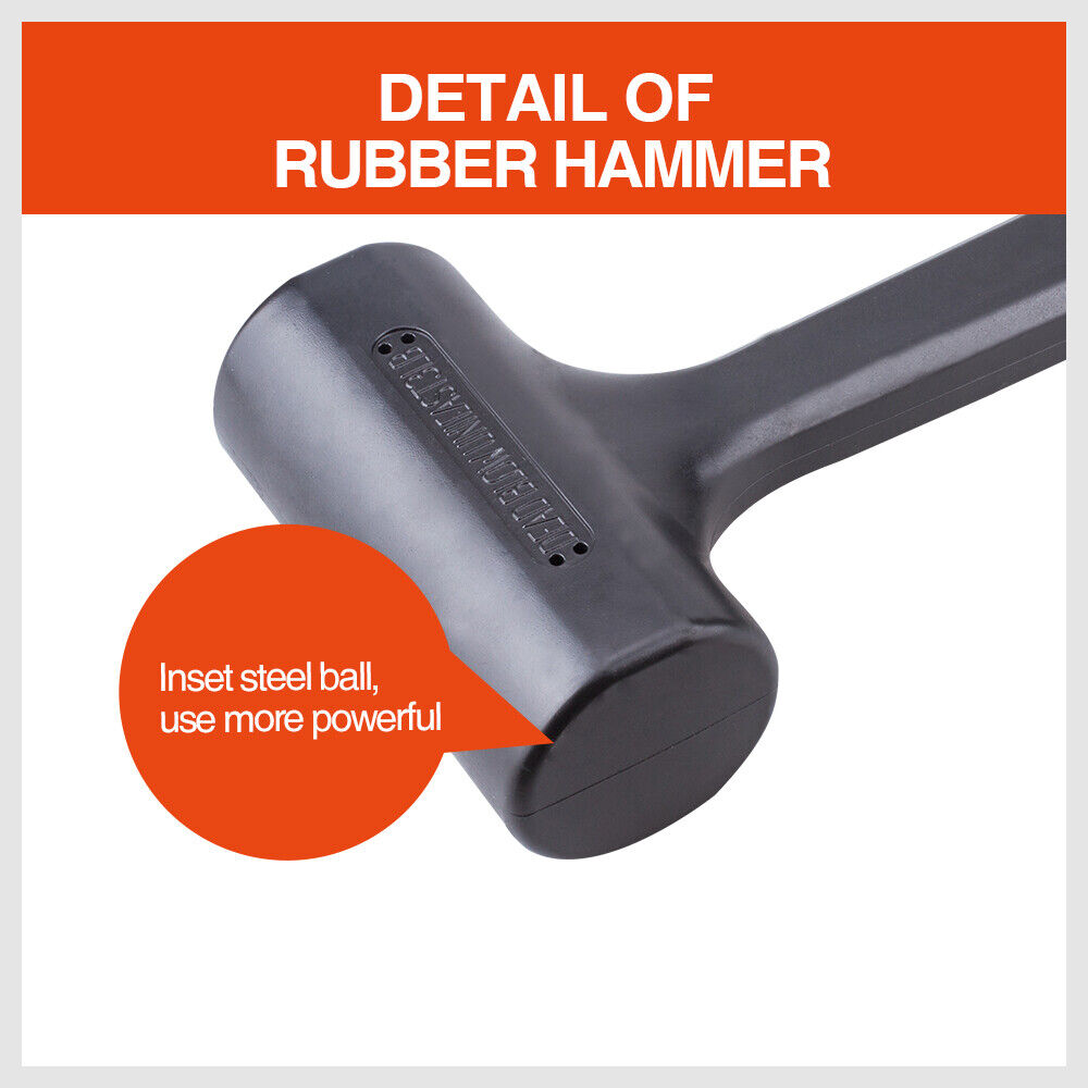 2LB Dead Blow Rubber Mallet Hammer Non Slip Soft Face Auto Car Repair NEW V465-NO-SKU-252944625250