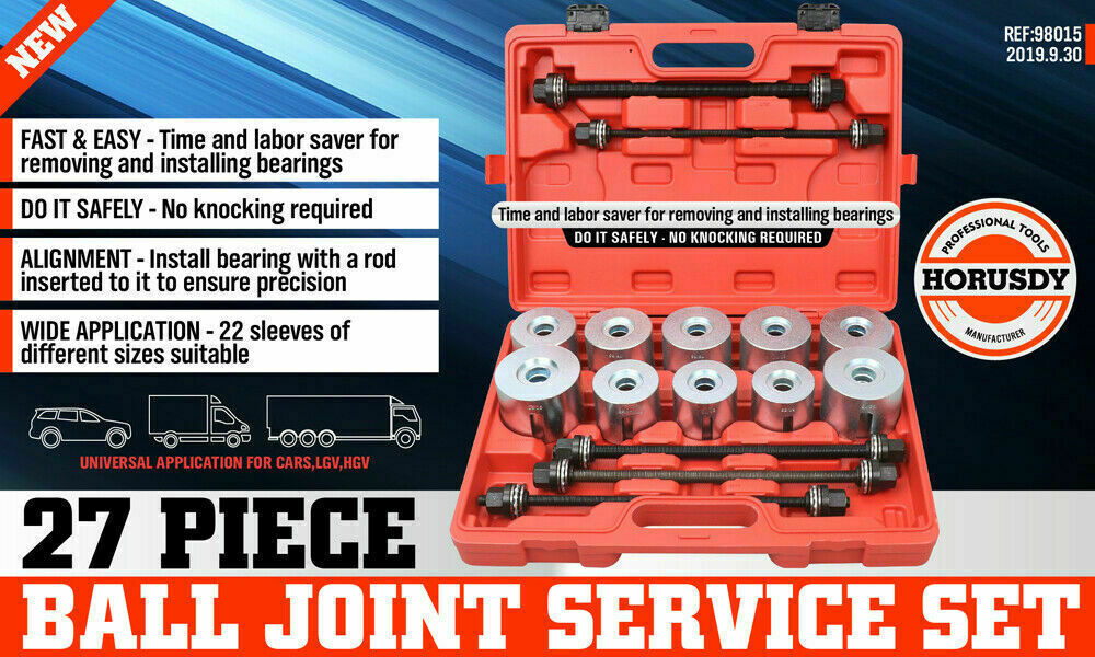 27Pc Universal Pull & Press Sleeve Kit Removal Bushing Driver Set Bearings Seal V465-SDY-55034