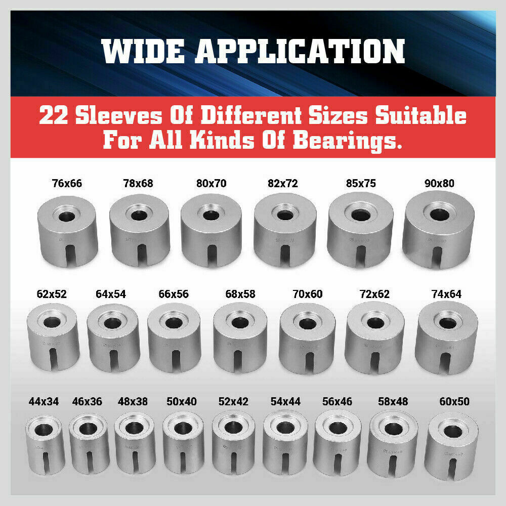 27Pc Universal Pull & Press Sleeve Kit Removal Bushing Driver Set Bearings Seal V465-SDY-55034