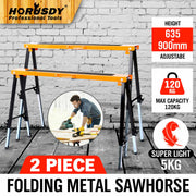 2Pc Mastercraft Sawhorse Metal Folding Non-slip Surface Saw Horse 120KG Capacity V465-SDY-55035