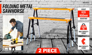 2Pc Mastercraft Sawhorse Metal Folding Non-slip Surface Saw Horse 120KG Capacity V465-SDY-55035