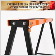 2Pc Mastercraft Sawhorse Metal Folding Non-slip Surface Saw Horse 120KG Capacity V465-SDY-55035