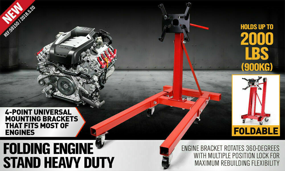 Heavy Duty Engine Stand Workshop Car Auto Folding Crane Hoist 900kg Loading V465-SDY-65320