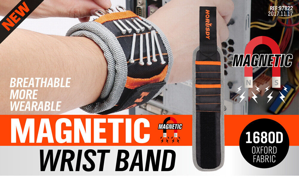2x Strong Magnetic Wrist Band Magnet Strap Tool Holder Belt Screws Bolt Nut Nail V465-SDY-669198