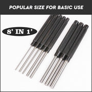 8Pc Heavy Duty Long Pin Punch Set 2.4 to 10mm Drift Roll Nail Steel Flat End New V465-SDY-94226