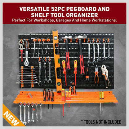52Pc Wall Mounted Tool Storage Rack Wrench Spanner Holder Screwdriver Pliers New V465-SDY-94263