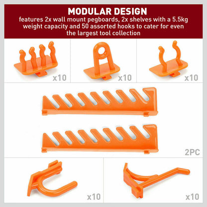 52Pc Wall Mounted Tool Storage Rack Wrench Spanner Holder Screwdriver Pliers New V465-SDY-94263