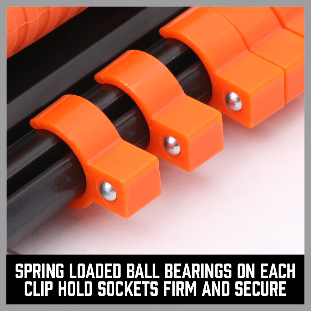 3Pc Socket Rails 66 Socket Holder Space Organiser Garage Rack 1/4" 3/8" 1/2" V465-SDY-96028