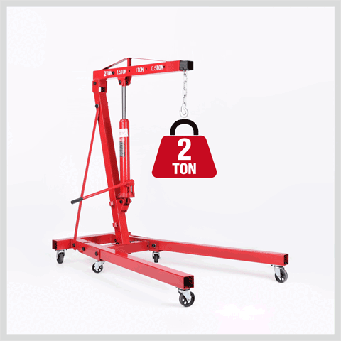 2-Ton Hydraulic Engine Crane Foldable Hoist Stand for Mobile Garage Lifting- Workshop Essential V465-SDY-97262