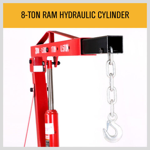 2-Ton Hydraulic Engine Crane Foldable Hoist Stand for Mobile Garage Lifting- Workshop Essential V465-SDY-97262