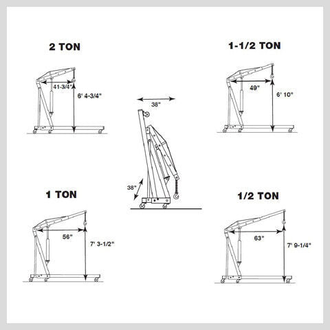 2-Ton Hydraulic Engine Crane Foldable Hoist Stand for Mobile Garage Lifting- Workshop Essential V465-SDY-97262
