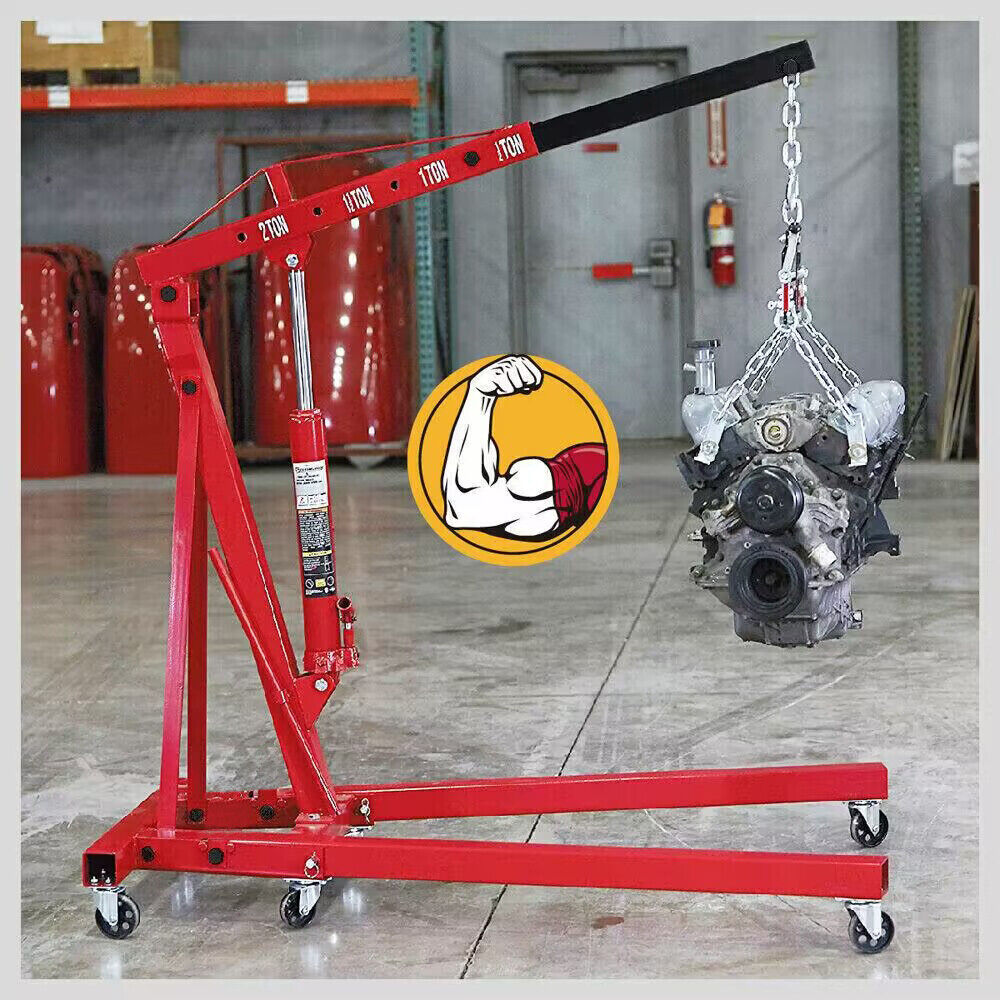 2-Ton Hydraulic Engine Crane Foldable Hoist Stand for Mobile Garage Lifting- Workshop Essential V465-SDY-97262