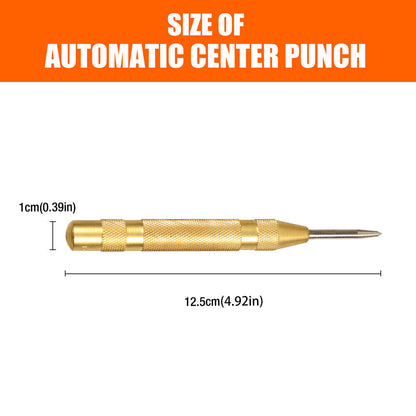 125mm/5" Automatic Centre Punch Adjustable Spring Loaded Metal Drill Tool Glod V465-SDY-97281